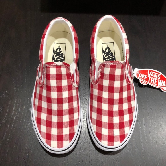 vans classic slip on gingham racing red - Picture 7 of 8